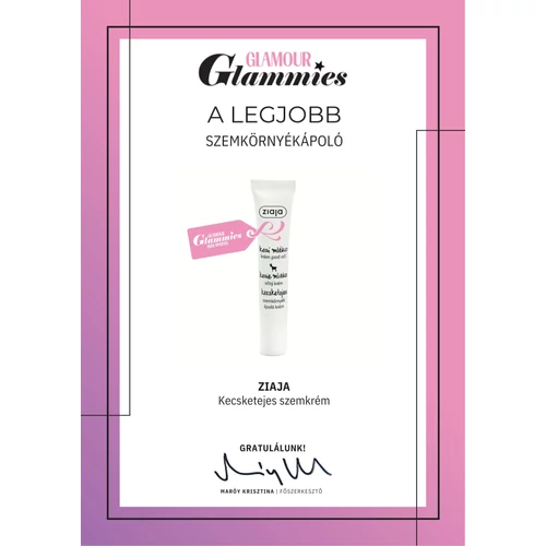 A Ziaja Kecsketejes szemkrém elnyerte a Glamour Glammies díját!