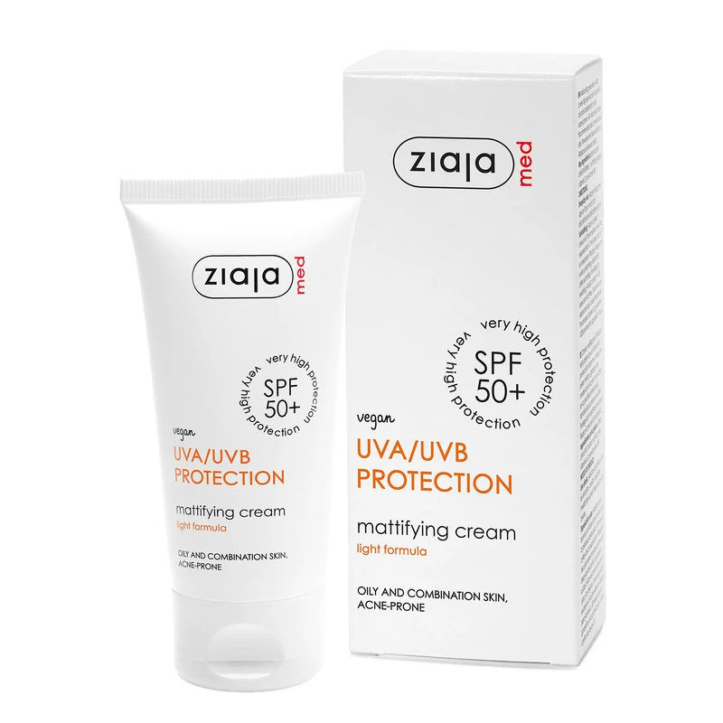  ZIAJA MED napvédő mattító krém pattanásos, zsíros és vegyes bőrre SPF50+ 50 ml